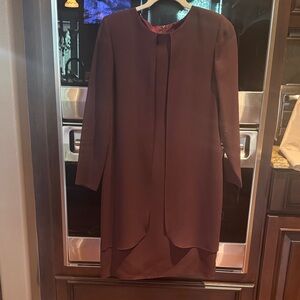 Elegant Burgandy Women's Dress